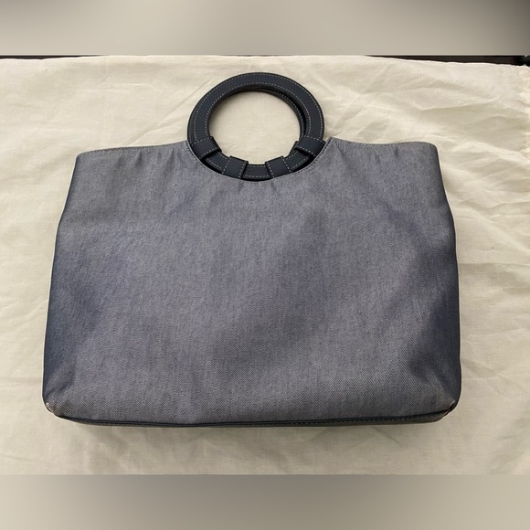 Authentic Vintage Hunting World Leather & Denim Tote/Handbag - Picture 2 of 15